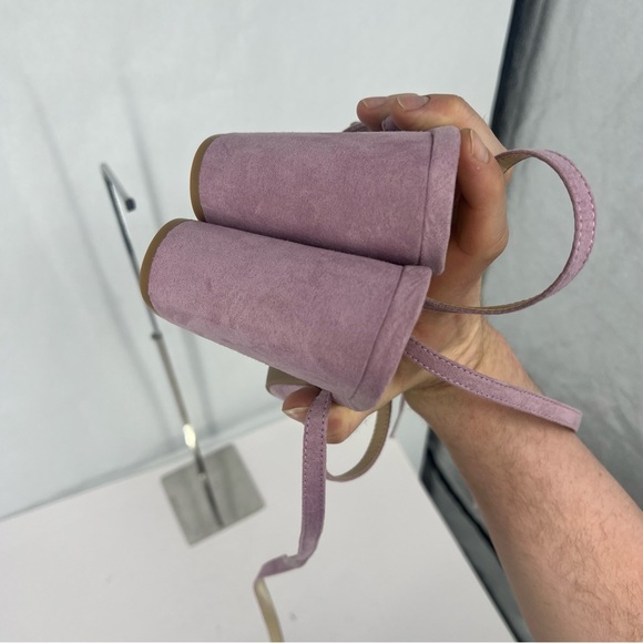 Lulu's lavender Lace-Up Block Heels - Picture 9 of 13
